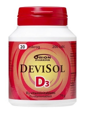 DEVISOL 20 mikrog D-vitamiini