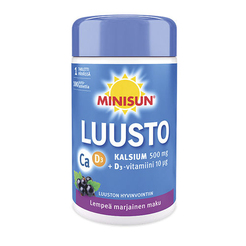 MINISUN Luusto Kalsium + D 10mikrog 100 purutabl