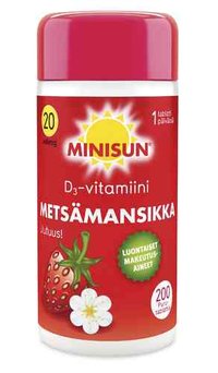 MINISUN D-Vitamiini metsämansikka 20 mikrog 200purutabl
