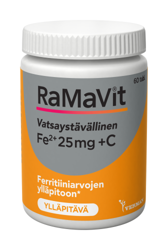 Ramavit Rauta 25mg + C-vitamiini 80mg 60tabl