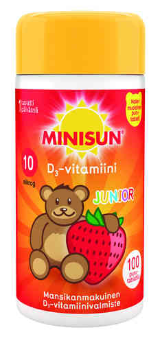 MINISUN Junior Nalle D -vitamiini 100purutabl