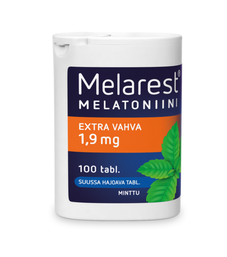 Melarest Melatoniini Extra Vahva 1,9 mg minttu, suussa hajoava 100 tabl.