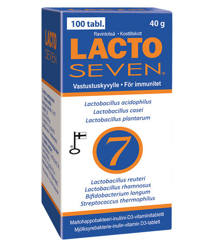 LACTO SEVEN maitohappobakteerivalmiste 20,50 tai 100tabl