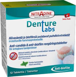 Nitradine desinfioiva poretabletti hammasproteesille 12kpl