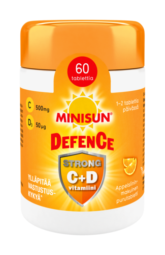 MINISUN Defence Strong vahva yhdistelmä C- ja D-vitamiinia 60tabl.