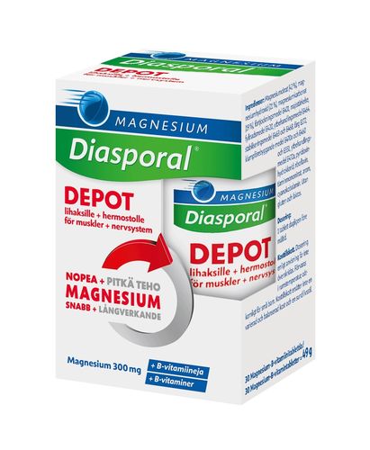 MAGNESIUM DIASPORAL DEPOT + B vitamiini 30 tabl
