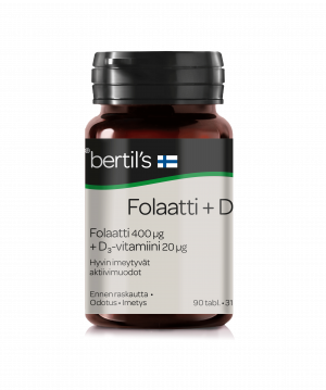BERTIL'S  Folaatti + D-vitamiini  90 tabl