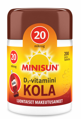 MINISUN D-vitamiini Kola 20 µg 200 kpl