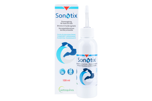 Sonotix Korvanpuhdistusliuos koirille ja kissoille 120 ml