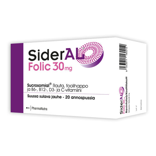 SIDERAL FOLIC 30 mg rauta 20annospussia