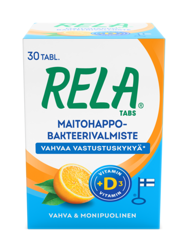 Rela Tabs + D3 appelsiini maitohappobakteeri