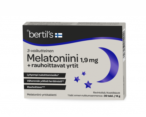 BERTIL'S Melatoniini + rauhoittavat yrtit