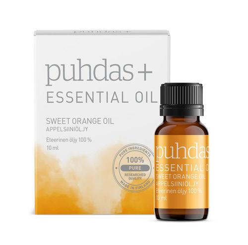 PUHDAS+ 100 % Premium essential oil, sweet orange 10 ml Eteerinen Appelsiiniöljy