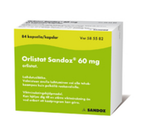 ORLISTAT SANDOZ kapseli, kova 60 mg 126 fol