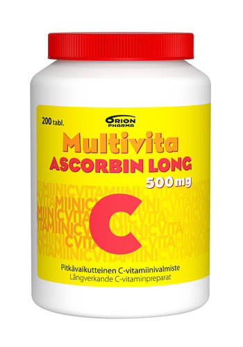 MULTIVITA Ascorbin Long 500 mg  50, 100 ja 200 tabl.