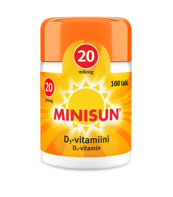 MINISUN D-vitamiini 20 mikrog 100, 200 ja 300 tabl.