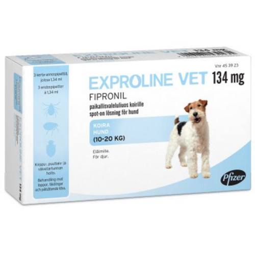 Exproline vet paikallisvaleluliuos 134 mg Pipetti 3 x 1.34 ml