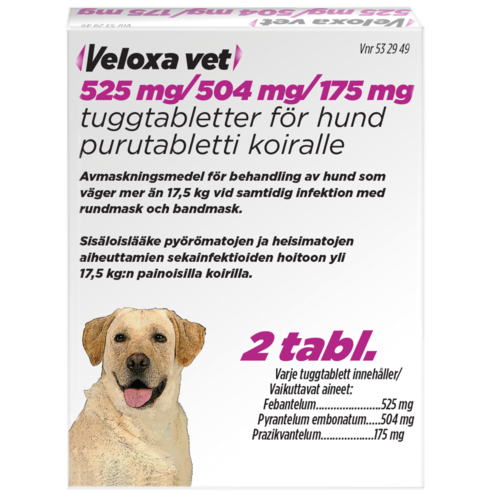 Veloxa vet purutabletti 525 mg / 504 mg / 175 mg 2