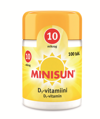 Minisun D-vitamiini 10 mikrog 100 tabl.