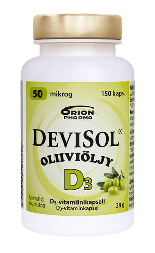 DEVISOL oliiviöljy 50 mikrog 150 kaps