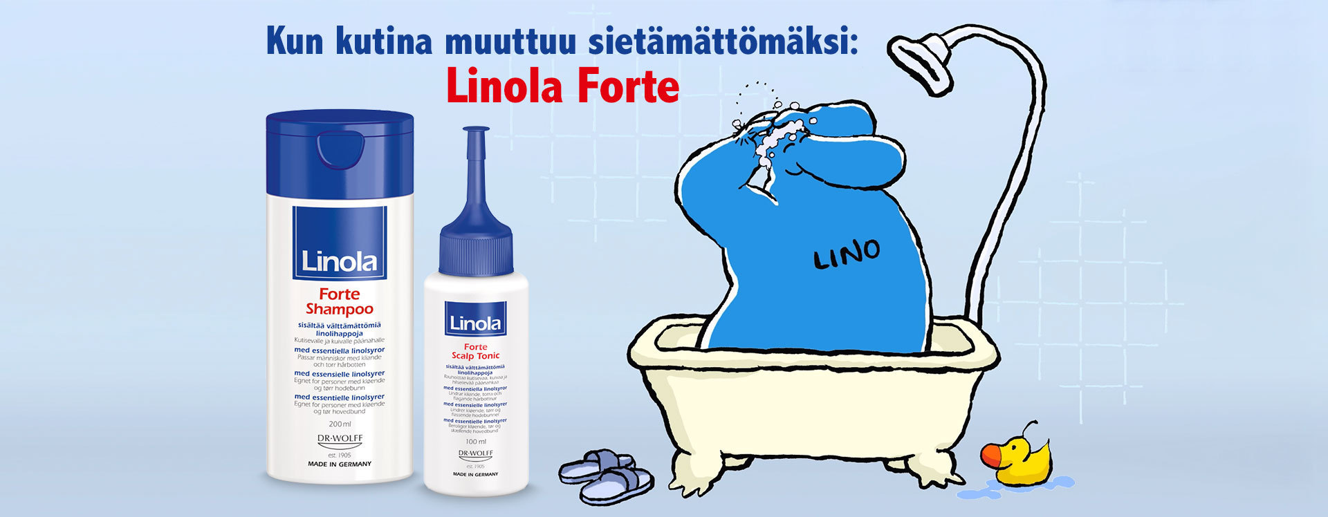 Linola –shampoo ja Hoitoliuos hiuspohjalle