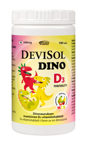 Devisol Dino Mix 10 mikrog 100 ja 200 purutabl