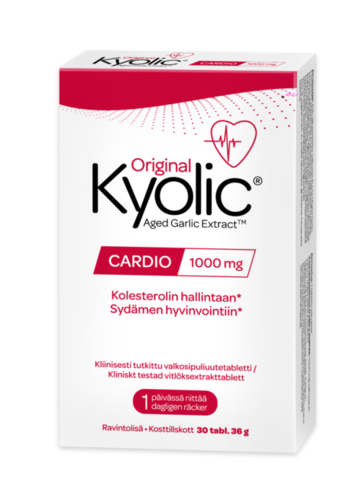 Kyolic Cardio 30 tabl. kolesterolin ylläpitoon ja sydämelle
