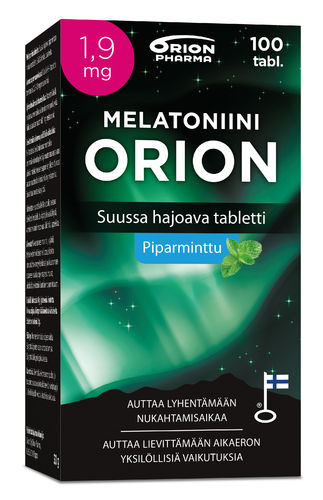 Melatoniini Orion 1,9 mg piparminttu suussa hajoava  30 tai 100 tabl.